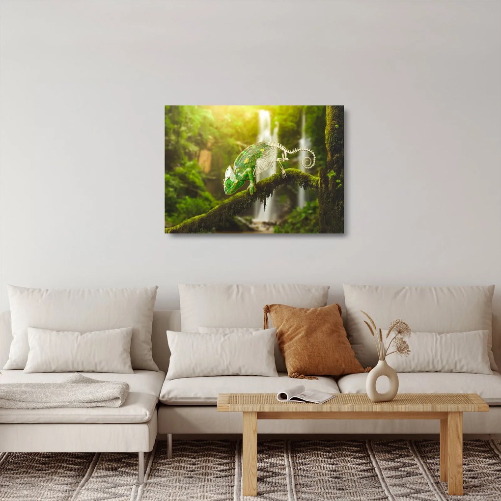 Sklenený obraz jašteričky (70x50 cm)
