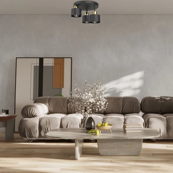 Stropné svietidlo PARKLA 3xE27/15W/230V čierna/zlatá