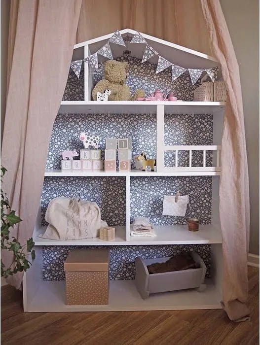 Polička domček pre bábiky biela