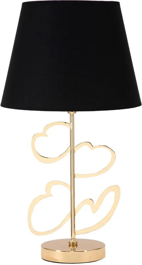 Stolová lampa v čierno-zlatej farbe Mauro Ferretti Glam Heart, výška 61 cm