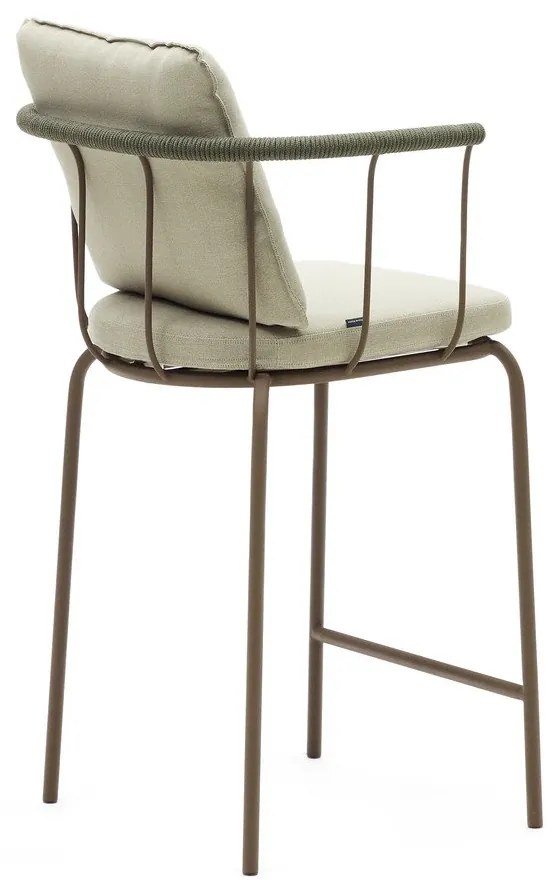 Svetlozelená záhradná barová stolička Salguer - Kave Home