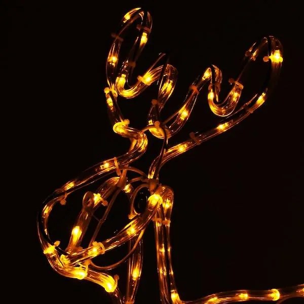 Led sob 130 cm vianočný so saňami, svetelná dekorácia do záhrady SPRINGOS CL1226