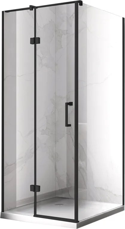BPS-koupelny Štvorcový sprchovací kút ZES KZ01D BL 100x100 čierny/transparent - bez vaničky