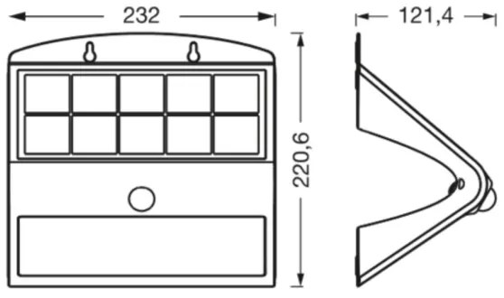 Ledvance - LED Solárne nástenné svietidlo so senzorom BUTTERFLY LED/8W/3,7V IP65