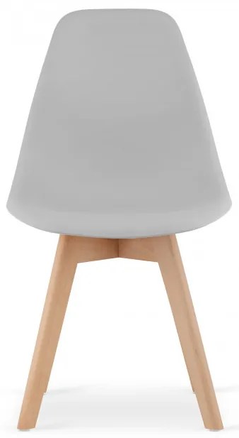 Set troch jedálenských stoličiek KITO sivé (hnedé nohy) (3ks)