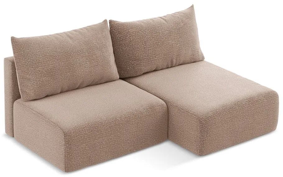 Svetlohnedá rozkladacia/s úložným priestorom rohová pohovka (pravý roh) Kalena – Makamii