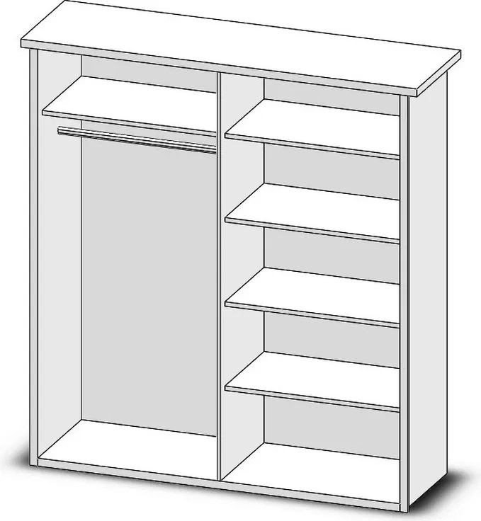 Šatníková skriňa Luca, 4-dverová