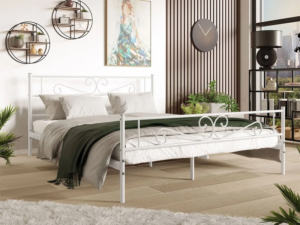Kovová posteľ Bengrio 0601, Rozmer postele: 160x200, Farby:: čierna