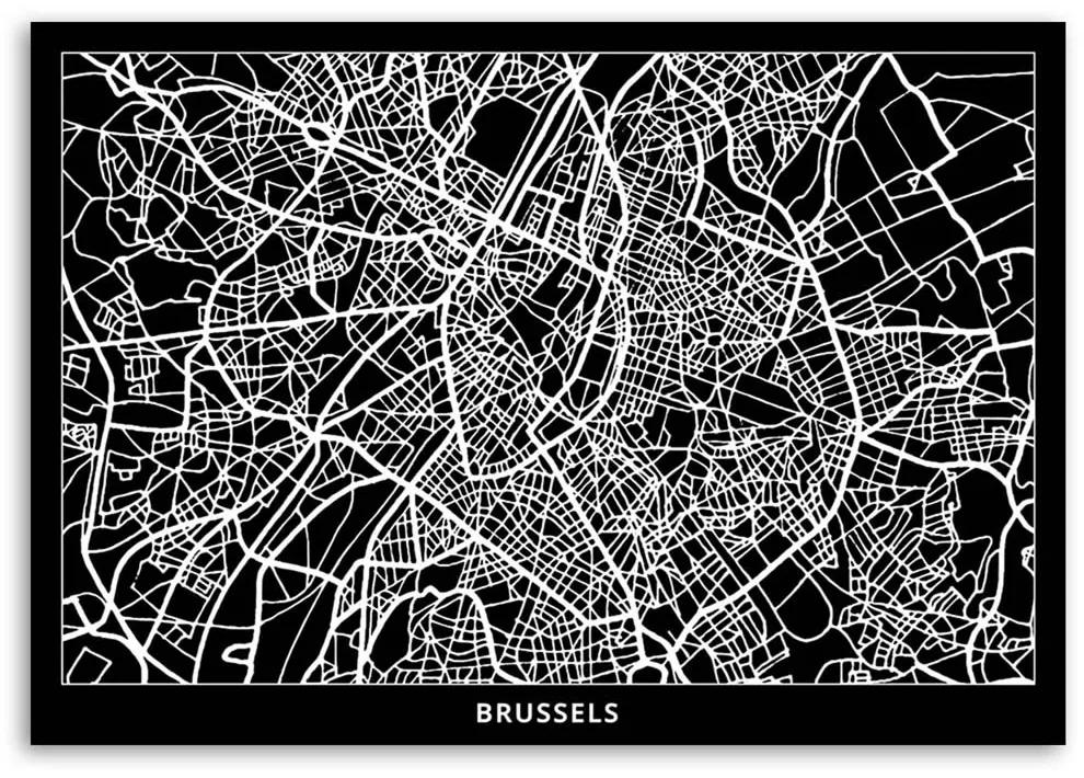 Gario Obraz na plátne Plán mesta Brusel Rozmery: 60 x 40 cm