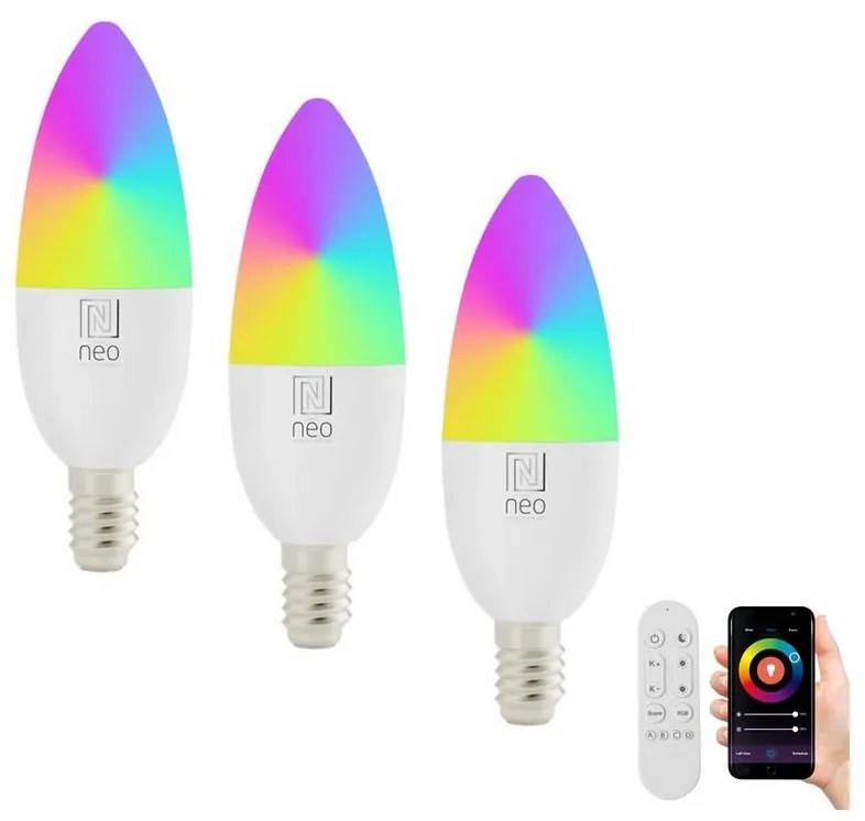 Immax Neo Immax NEO 07716CDO -SADA 3xLED RGB Stmievateľná žiarovka E14/6W/230V Wi-Fi Tuya+DO IM1249