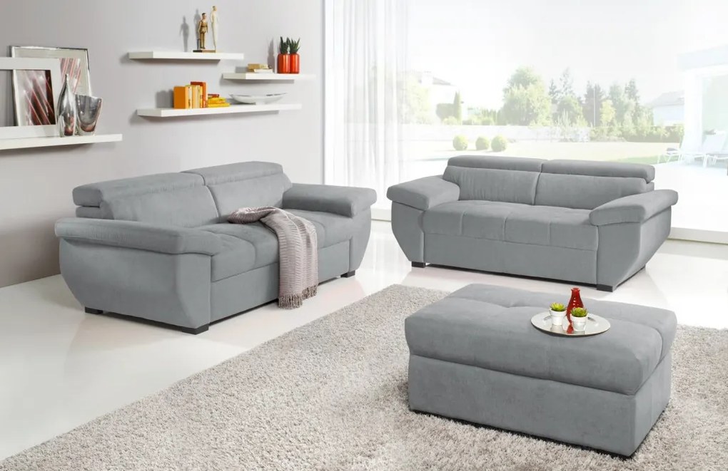 Dvojsedák Speedway, svetlo šedá látka