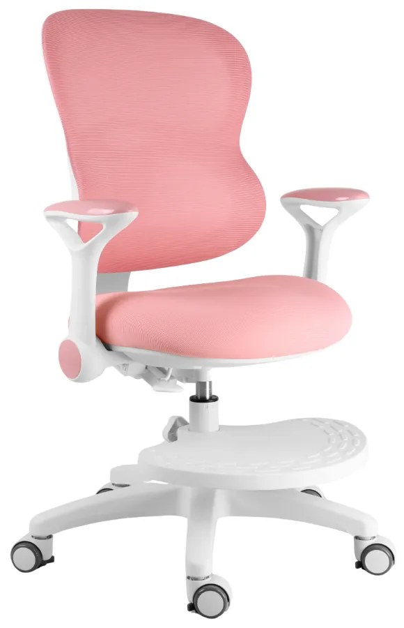 Detská rastúca stolička Neoseat JUNI 006 — látka, prateľný poťah, ružová