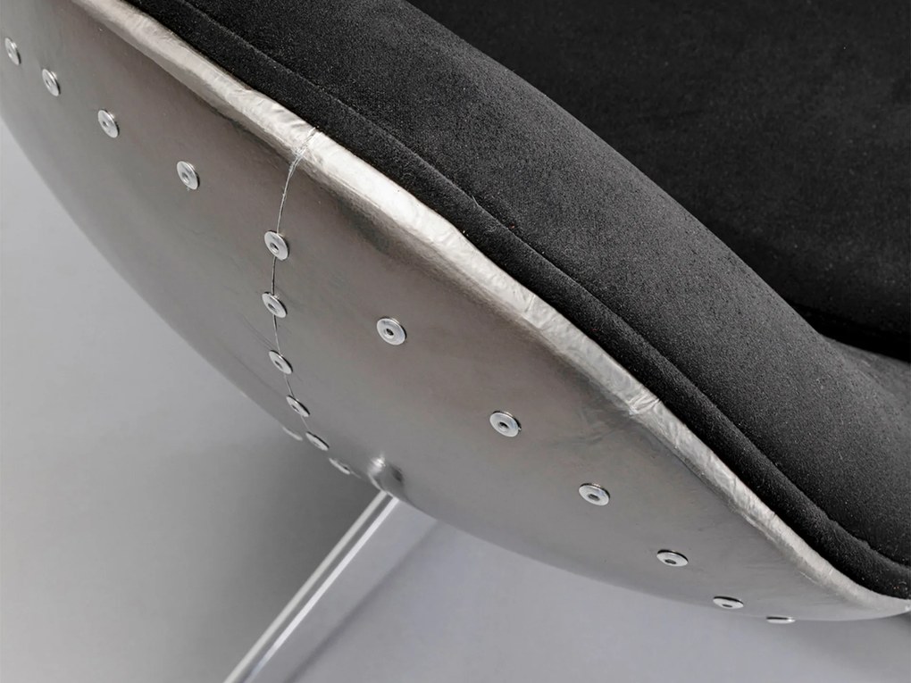 Lounge otočné kreslo čierne