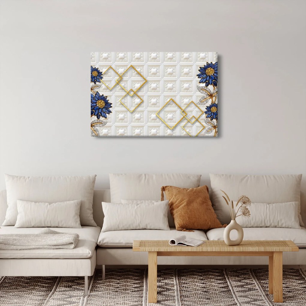 Obraz - Diamantové kvety (90x60 cm)