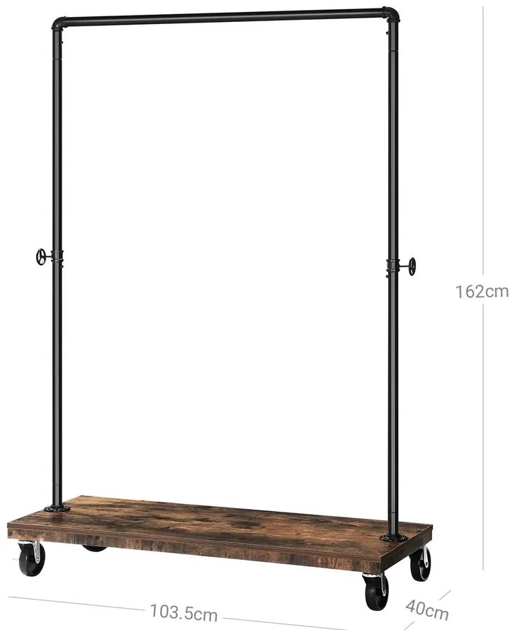 VASAGLE Vešiakový stojan na kolieskach SONGMICS HSR65BX