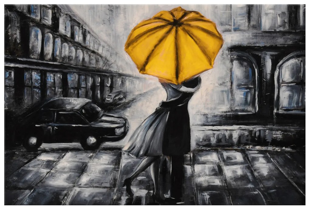 Gario Obraz na plátne Žltý bozk v daždi Rozmery: 90 x 60 cm