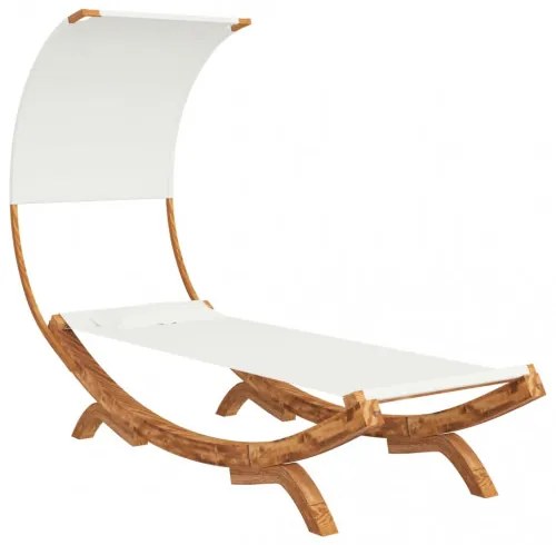 vidaXL Hojdacia sieť so strieškou 100x216x162 cm masívny smrek krémová-