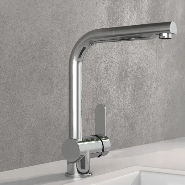 Schütte 79700 - Drezová batéria LONDON s vysúvacou sprchou, lesklý chróm