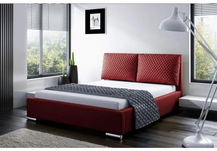 Praktická posteľ s vankúšmi 200x200 DUBAI - červená