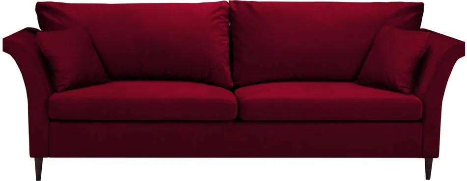Červená rozkladacia trojmiestna pohovka s úložným priestorom Mazzini Sofas Pivoine