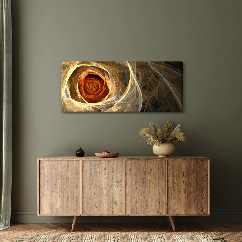 Obraz - Abstraktné ruže v ohnivých farbách (120x50 cm)