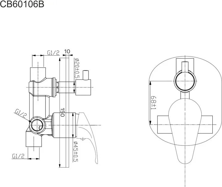 Mereo Sonáta, sprchový set s dvojcestnou podomietkovou batériou, MER-CB650SS1