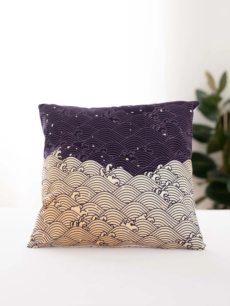MKLuzkoviny.cz Obliečka na vankúšik mikroplyš 45 × 45 cm - Zlaté vlny