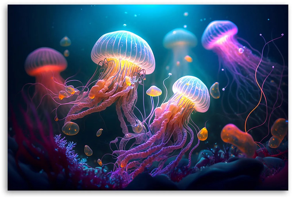 Gario Obraz na plátne Plávajúce medúzy Rozmery: 60 x 40 cm