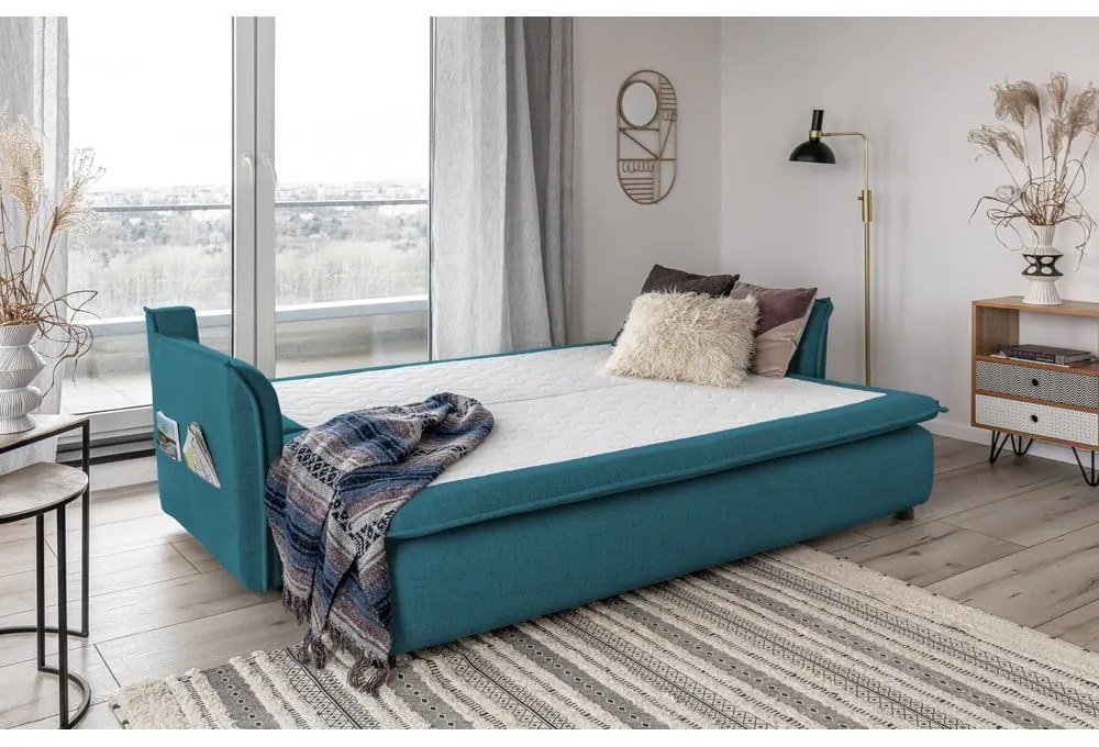 Tyrkysovomodrá rozkladacia pohovka Miuform Charming Charlie