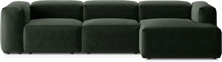 Zelená rohová pohovka (pravý roh/s leňoškou) Bergamo – Cosmopolitan Design