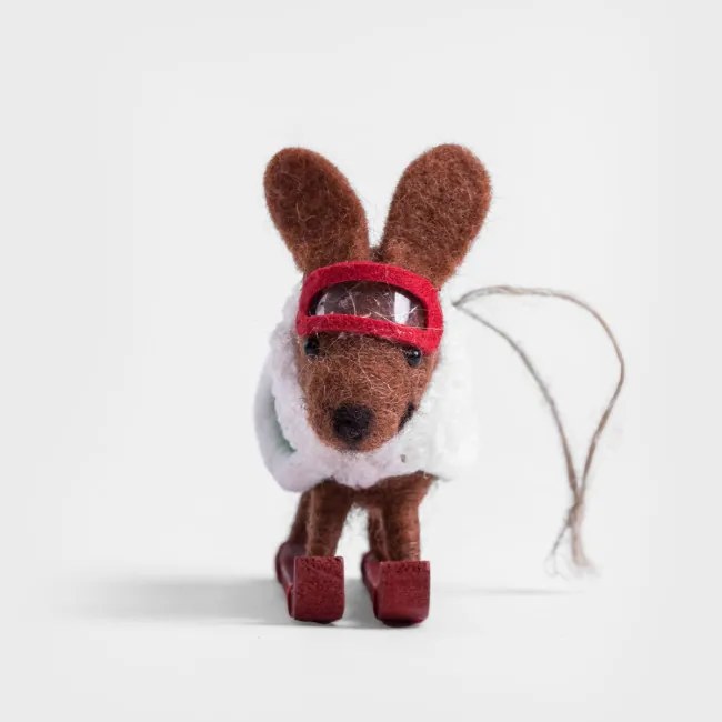 Vianočná ozdoba PETTIES jazvečík na lyžiach 705793