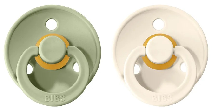 BIBS Colour cumlíky, kaučuk 2ks - veľkosť 2 - Sage Ivory