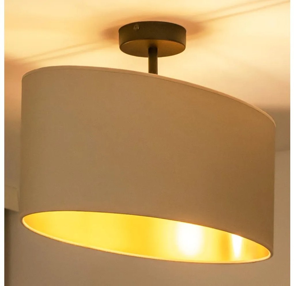 Duolla - Prisadený luster OVAL VEGAN 1xE27/15W/230V krémová