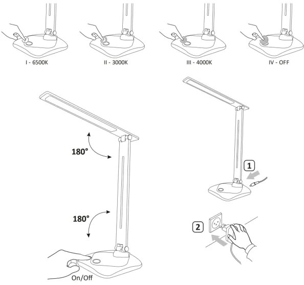 LED Stmievateľná dotyková stolná lampa TOLEDO LED/8W/230V 3000-6500K