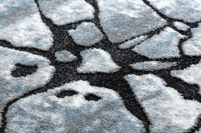 Moderný koberec COZY 8873 Cracks, prasknutý betón - Štrukturálny, dve vrstvy rúna svetlo sivá / modrá Veľkosť: 180x270 cm