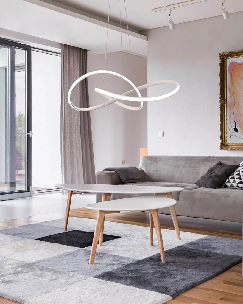 Toolight - Ring, LED závesné svietidlo + diaľkové ovládanie APP396-CP, biela, OSW-06912