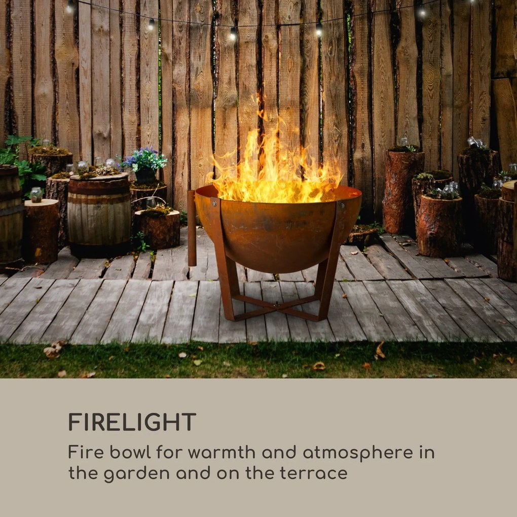 Blumfeldt Blum Fire Globe, ohnisko s grilom, Ø 60 cm, oceľ