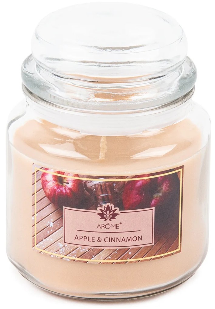 Arome Veľká vonná sviečka v skle Apple and Cinnamon, 424 g