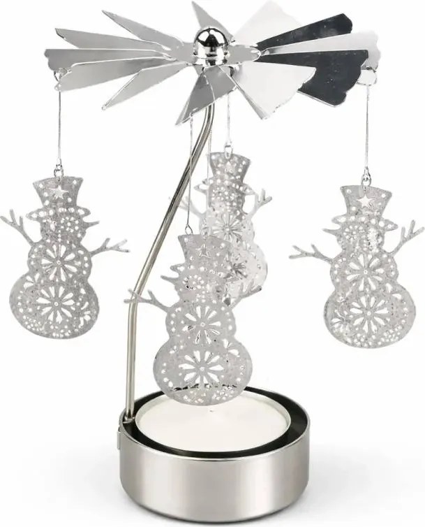 DECOLED Andělské zvonění, 8 × 13 cm, sněhuláci, stříbrné