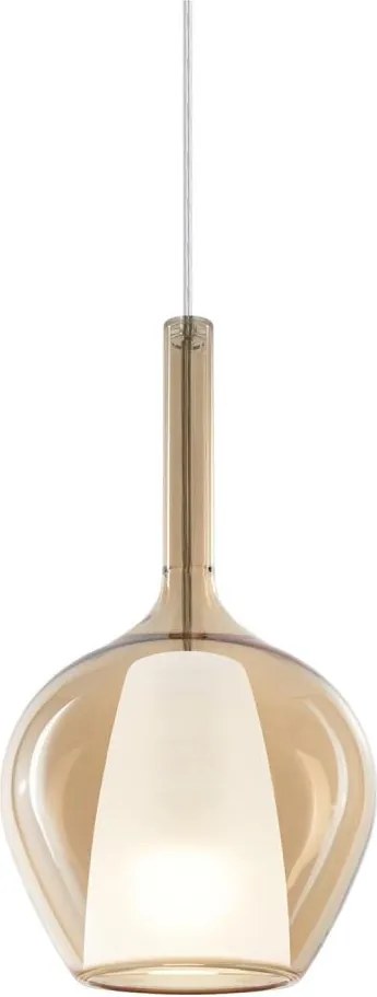 Ideal Lux - Závesný luster na lanku KALIQUE 1xE27/42W/230V pr. 18 cm dymovo-béžová