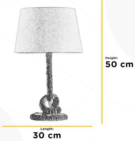 ONLI - Stolná lampa CORDA 1xE27/22W/230V 50 cm béžová