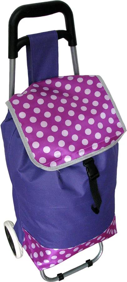 Nákupná taška na kolieskach Bodka, fialová