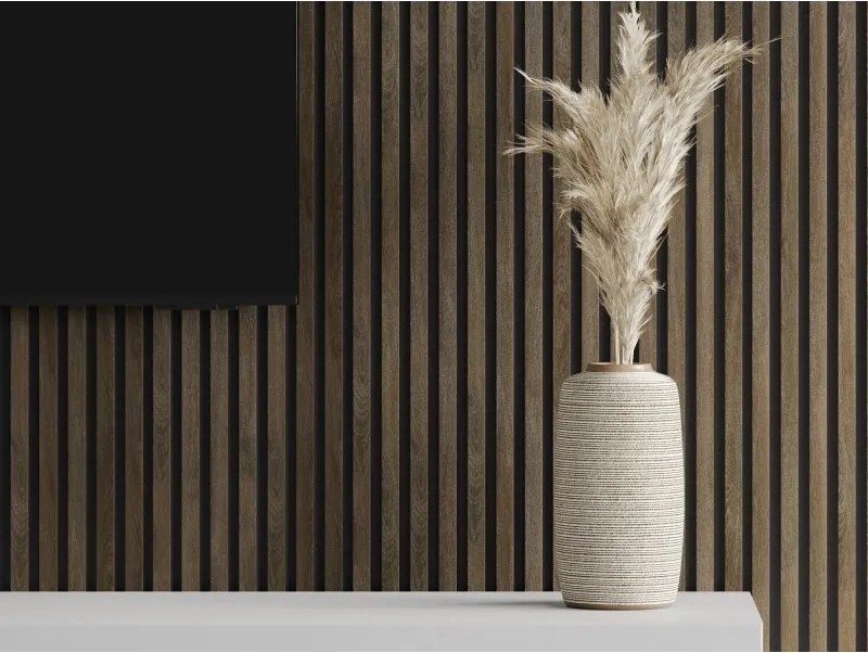 Mexen Lam-F, akustické stenové lamely 275 × 31,5 cm, filc 6 mm, dub espresso, S105-275317-2812-065