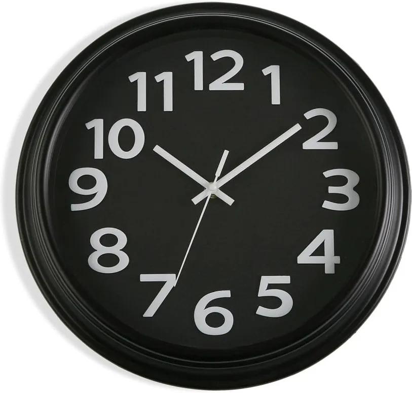Čierne nástenné hodiny Versa In Time, ⌀ 32,7 cm