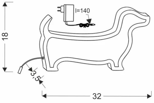 LED detská stolová lampa DOG LED/12W/230V ružová
