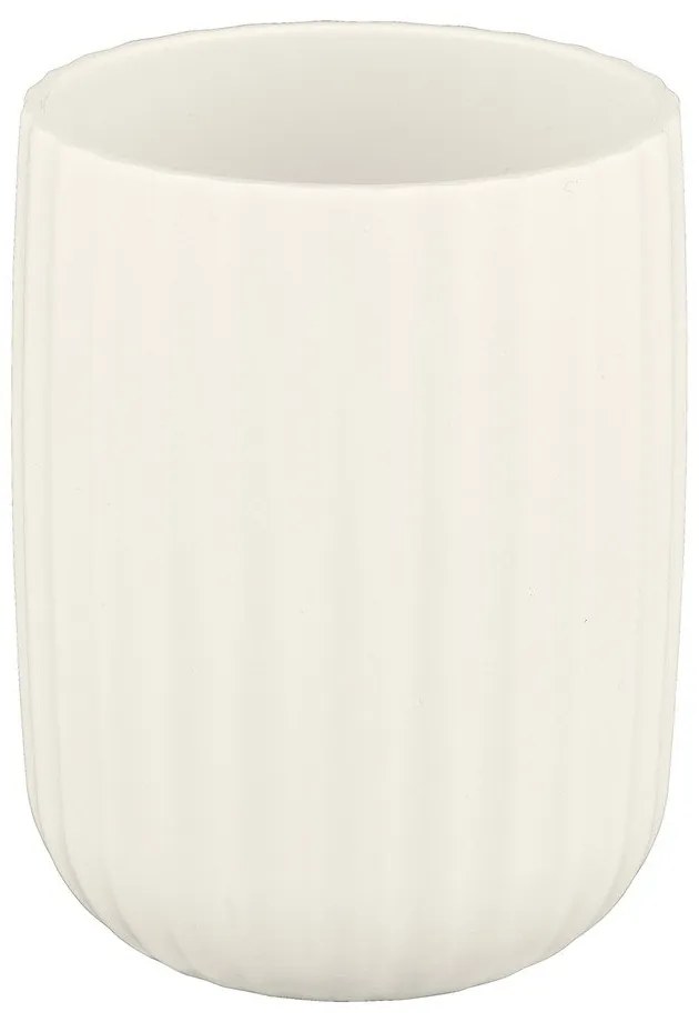 Krémovobiely pohárik na kefky Wenko Agropoli