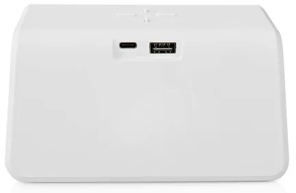Nedis WCACQ30WT - Budík s LCD a bezdrôtovou nabíjačkou 15W/5V, biely