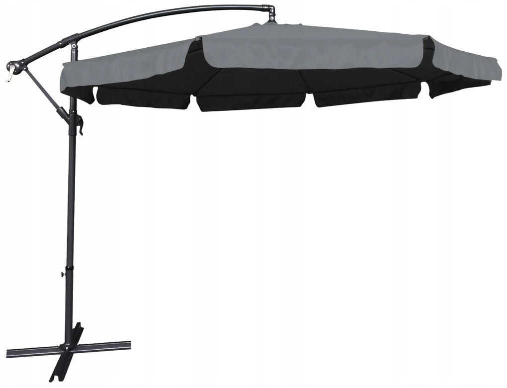 Dekorstudio Veľký záhradný slnečník Dallas- 350 cm - tmavo sivý