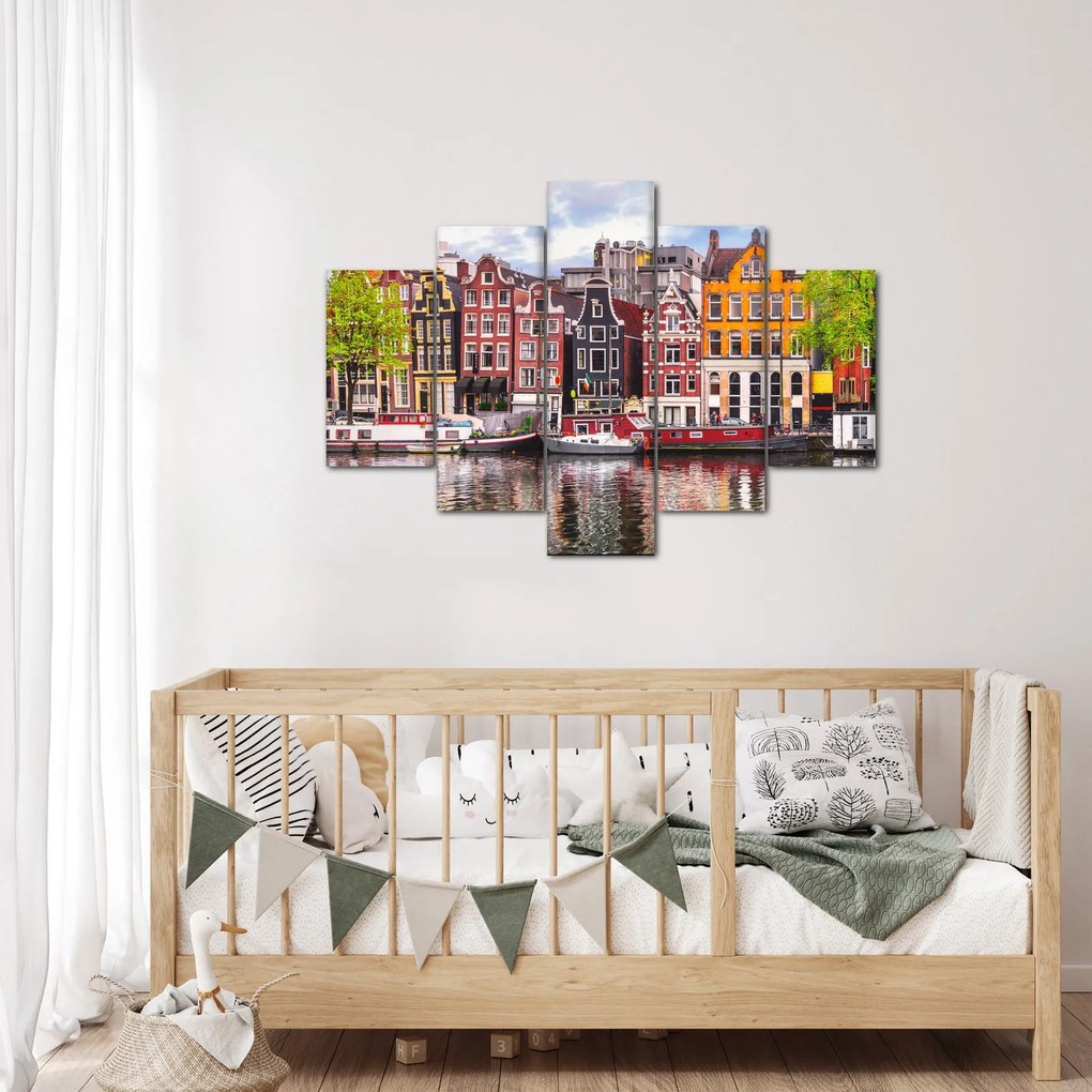 Obraz - Amsterdam, tanečné domy (150x105 cm)