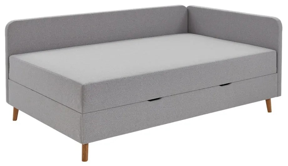 Svetlosivá čalúnená jednolôžková posteľ s úložným priestorom 90x200 cm Cabana – Meise Möbel
